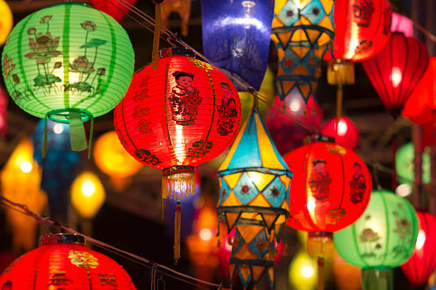 asiatica lanterne nel festival delle lanterne - chinese lantern foto e immagini stock