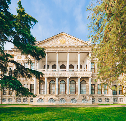 The outdoor of Dolmabahce palace in Istanbul, Turkey, October 2023