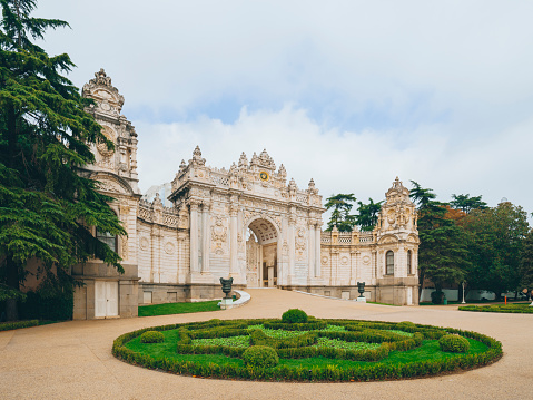 The outdoor of Dolmabahce palace in Istanbul, Turkey, October 2023