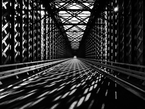 Road bridge in Tczew, Poland, on the lower Vistula built in 1851–1857 as a road and railway bridge, designed by Carl Lentze