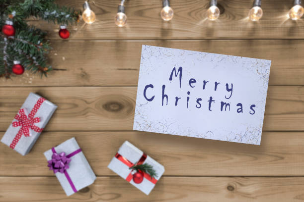 istock Merry Christmas. Greeting card with text. 1802599988