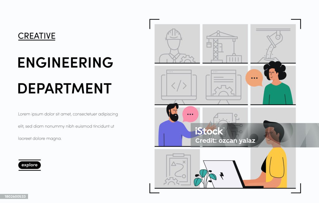 Engineering Class Banner Engineering Department Related Vector Banner Design Concept Global ...