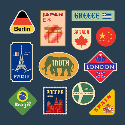 Retro World Travel Stickers