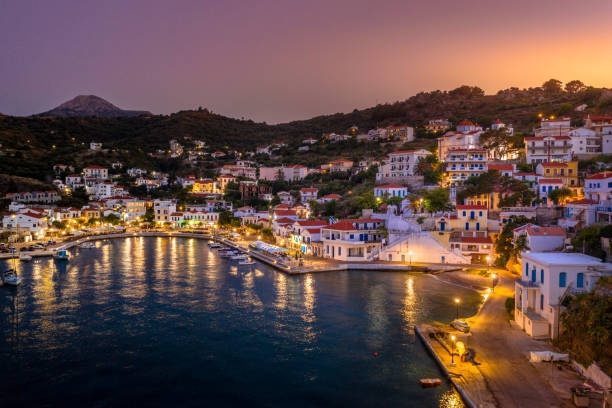 Traditional village of Evdilos, in Ikaria island, Greece Traditional village of Evdilos, in Ikaria island, Greece ikaria island stock pictures, royalty-free photos & images