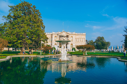 The outdoor of Dolmabahce palace in Istanbul, Turkey, October 2023