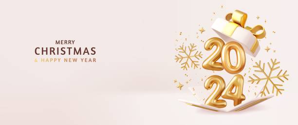 istock Christmas and New Year 2024 greeting card 1802636252