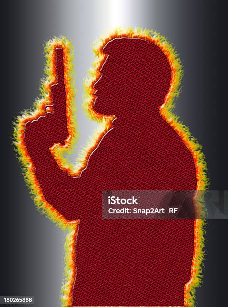 Flaming Assassin In 3d Sfondo Nero - Fotografie stock e altre immagini di Adulto - Adulto, Assassinio, Assassino