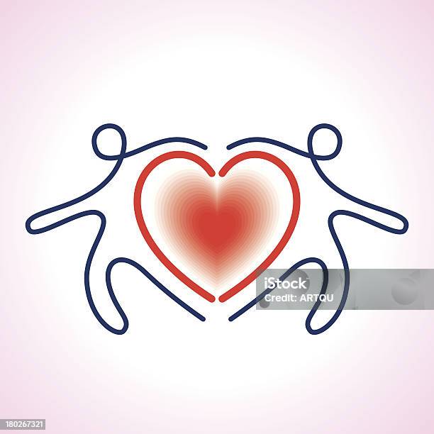 Persone Collegato Un Simbolo Del Cuore - Immagini vettoriali stock e altre immagini di Simbolo di cuore - Simbolo di cuore, Tipo di danza, Adolescente