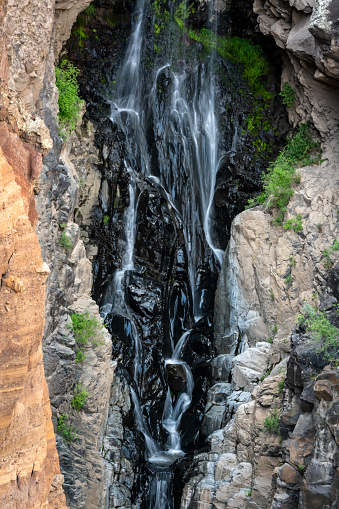 Close up of Upper Frijoles Falls in Bandelier National Monument
