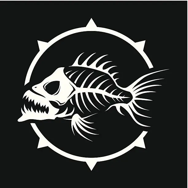 Vector illustration of Dead fish