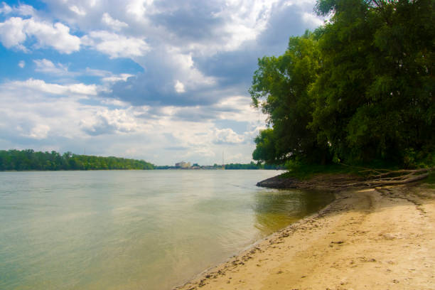 istock Sandy reef and the river of Danube in Hungary 1802746587