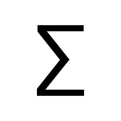 Sigma letter icon. Symbols used in Mathematics. Vector illustration.