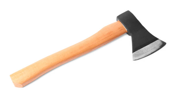 istock Metal ax with wooden handle isolated on white 1802763130
