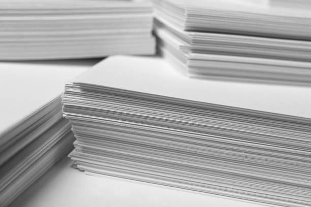 istock Stacks of paper sheets as background, closeup 1802773492