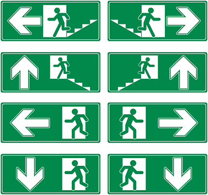 Exit Sign Ecamples Exit Sign Stock Illustration - Download Image Now - Direction ...