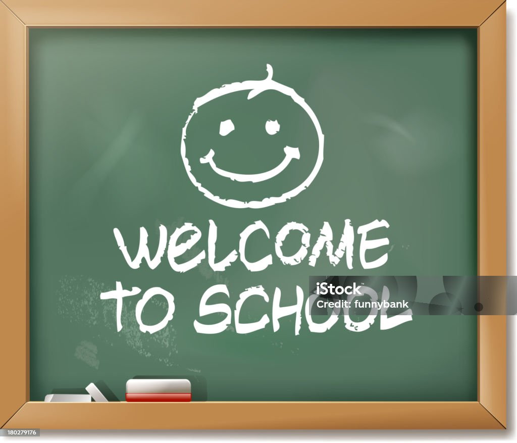 welcome to school drawing of vector blackboard illustrations.This file was recorded with adobe illustrator cs4 transparent.EPS 10 format. Smiling stock vector