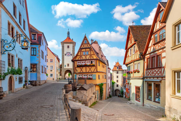 Street in Rothenburg ob der Tauber stock photo