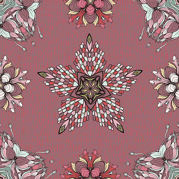 jesień końcach - foliate pattern star pattern flourish natural pattern stock illustrations