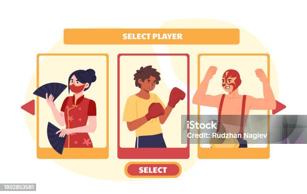 Gamer Select Select Player To Game Vector Concept Stock Illustration - Download ...