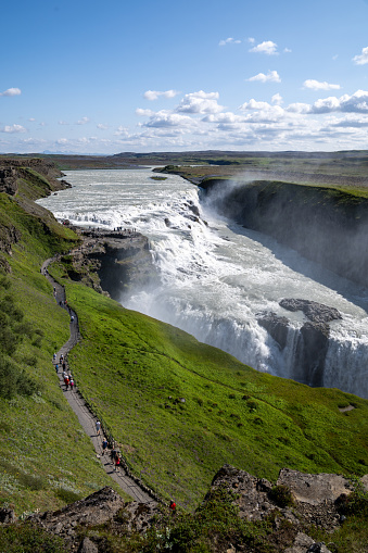 Powerful Gullfoss waterfall, in Iceland