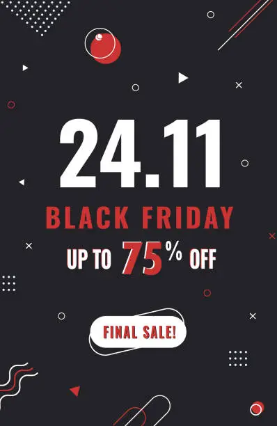 Vector illustration of Black Friday Sale Banner in geometric style