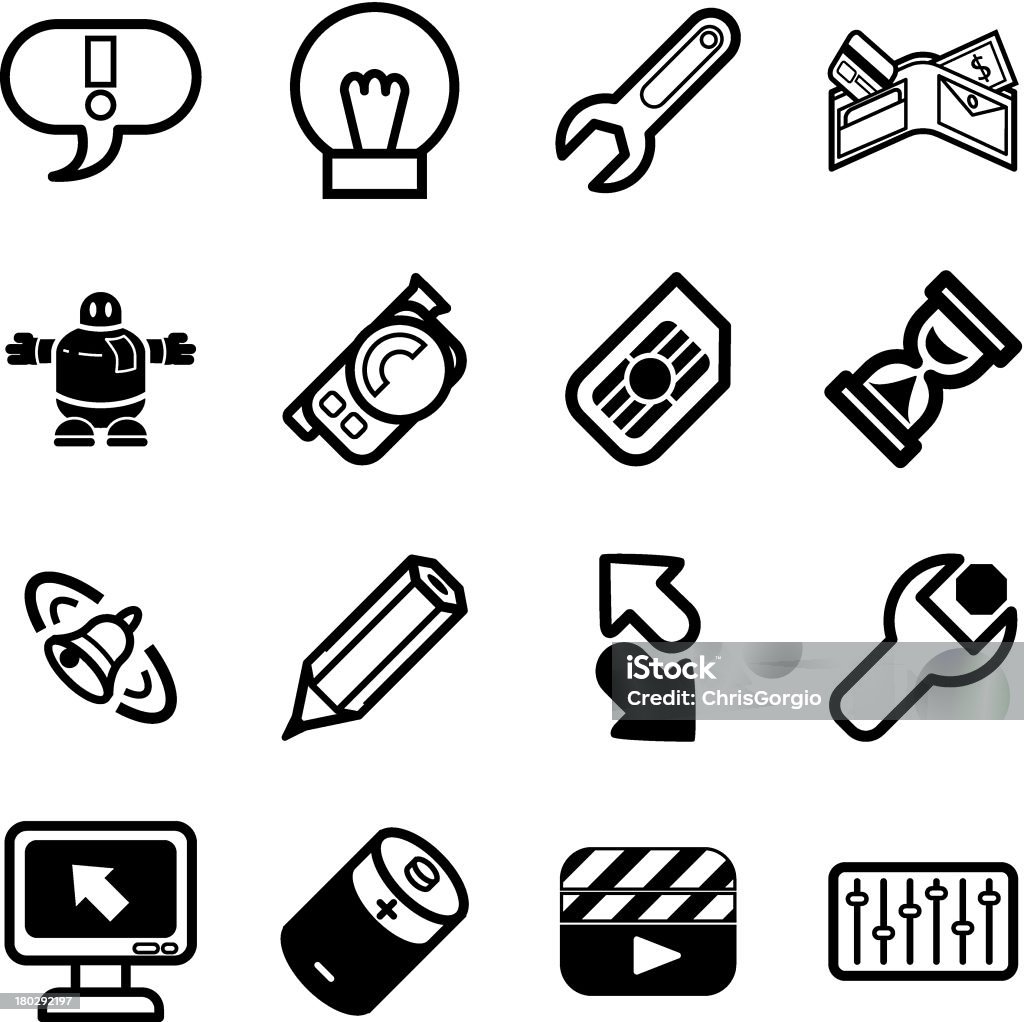 Conjunto de ícones de computador relativos a aplicações - Vetor de Cartão SIM royalty-free