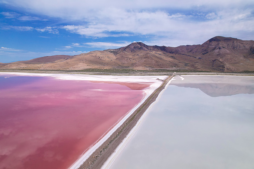Pink Salt Lake in Utah