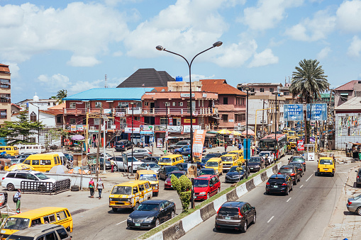 Lagos, Nigeria, West Africa. Heavy city traffic