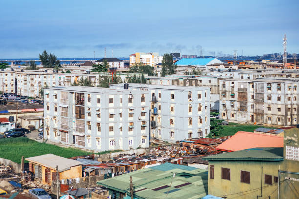 Apartment buildings in Lagos, Nigeria stock photo