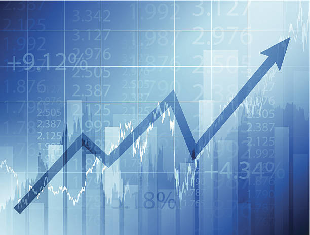 фондовый рынок диаграмма - investment finance frequency blue stock illustrations