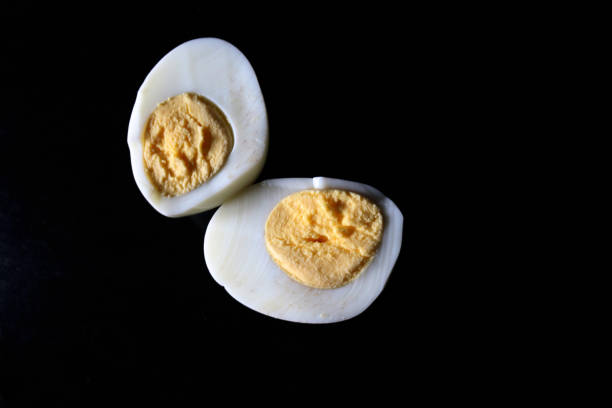 istock Photo of cooked boiled chicken eggs 1802957748