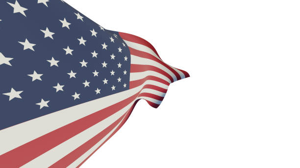 istock US flag. American flag on transparent background. 1802990300