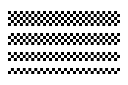 Black and white checker pattern vector illustration set. Abstract checkered chessboard or checkerboard for game, grid with geometric square shape, race or rally flag and mosaic floor tile.