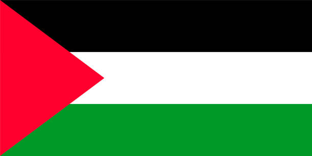 istock Palestine national flag vector illustration isolated on white background. Realistic official palestinian symbol of country. Palestine Independence Day 1802990939