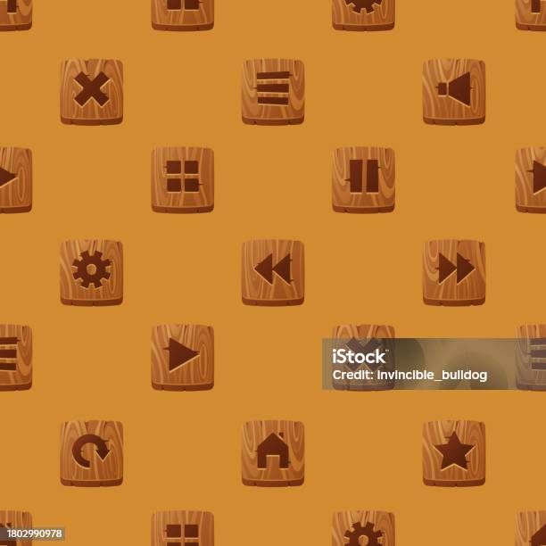 Vibrant Seamless Pattern Featuring An Array Of Game Menu Buttons ...