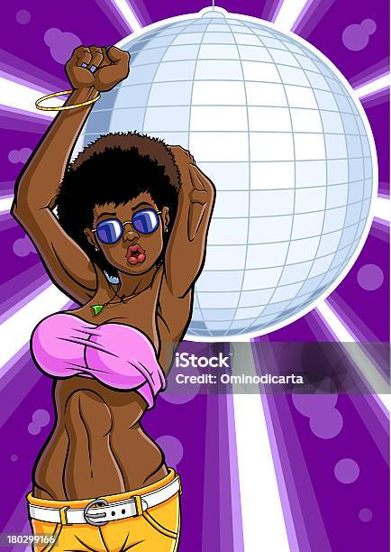 Menina Dança De Discoteca - Arte vetorial de stock e mais imagens de 1960-1969 - 1960-1969, 1970-1979, 1980-1989