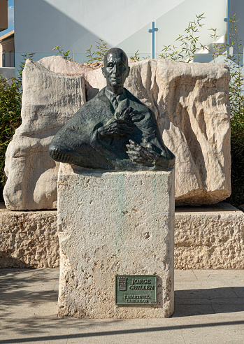 Bronze Bust of  the poet Jorge Guillén (1893-1984), in Paseo de Matías Prats,  Málaga, Spain