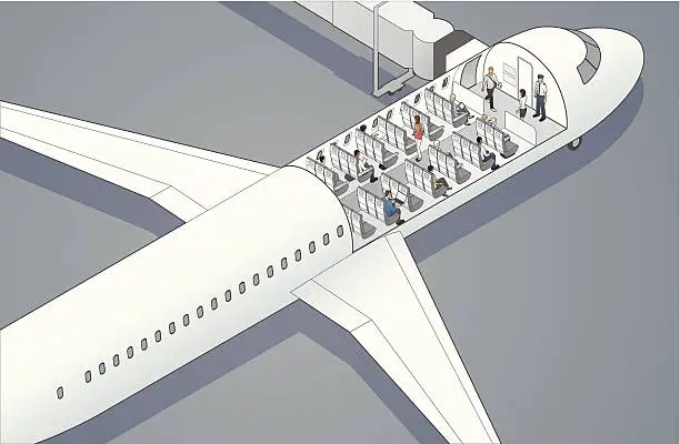 Vector illustration of Airplane Cutaway Illustration