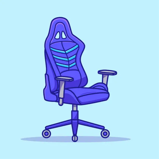 Vector illustration of Gaming Chair, gamer and streamer equipment