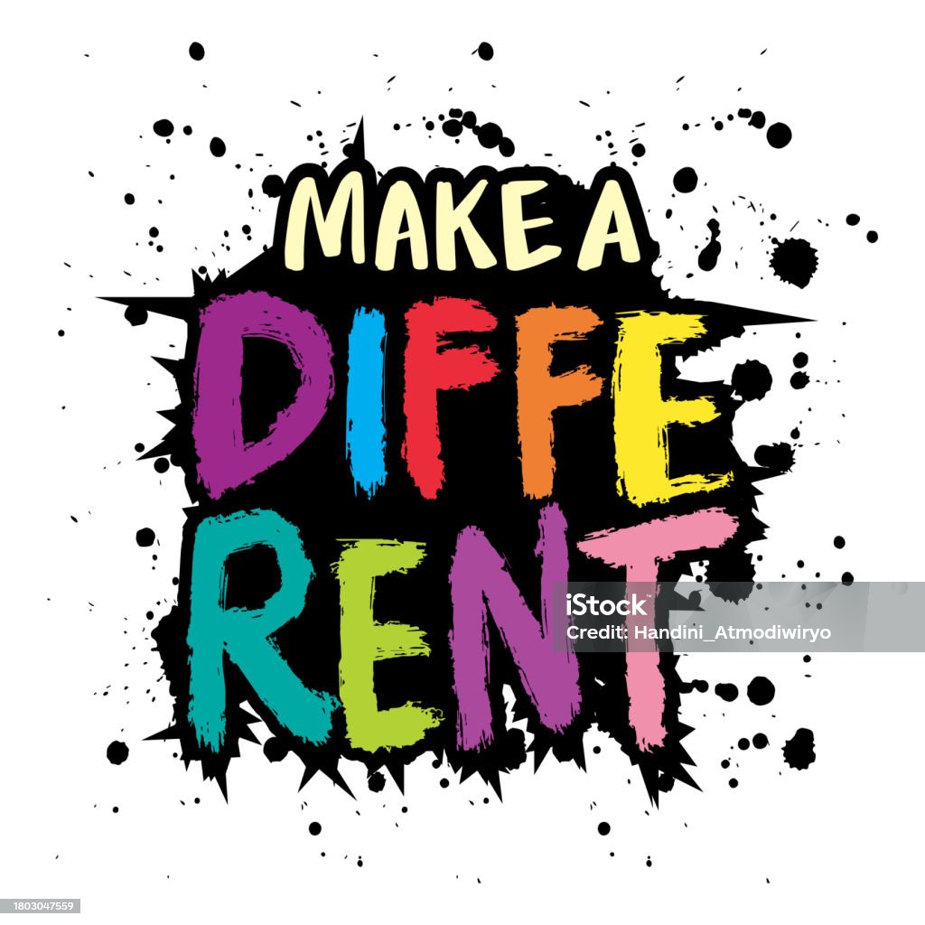 Make A Difference Lettering Make A Difference Inspirational Quote Hand Drawn Lettering Vector ...