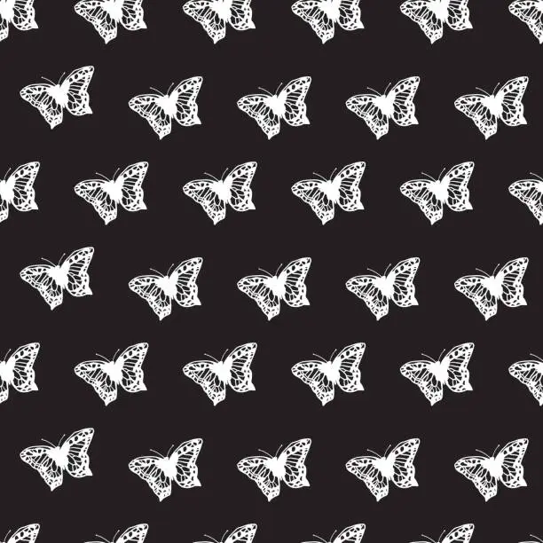 Vector illustration of Lacewing Butterfly Serenade Flight Vector Pattern