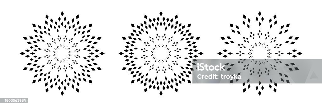 Radial Pattern Simple Set Of Decorative Radial Patterns Abstract Design Elements Stock ...