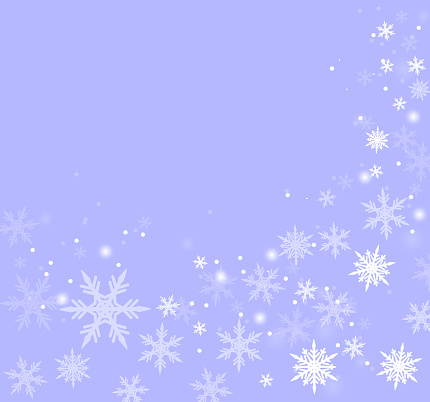 abstract winter snowflakes background template copy space