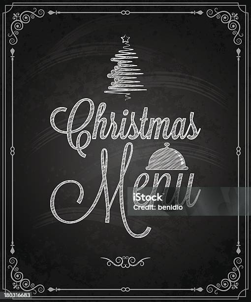 칠판프페임 크리스마스 디너 메뉴 공휴일에 대한 스톡 벡터 아트 및 기타 이미지 - 공휴일, 메뉴판, 0명