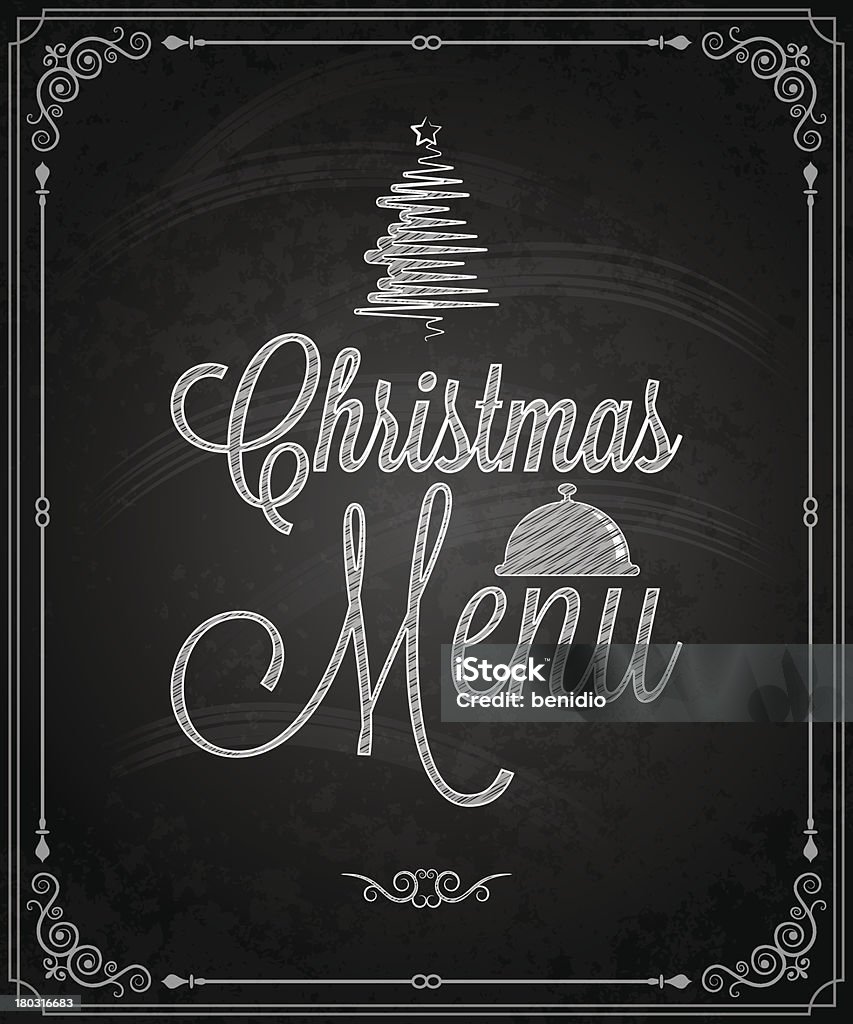 chalkboard-quadro de Natal do menu de jantar - Vetor de Cardápio royalty-free