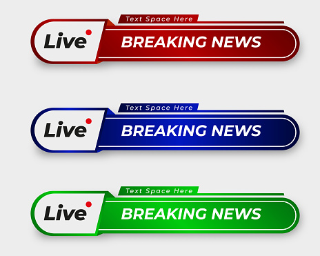 tv news bar. bars newspaper. social media bars. Television broadcast media title banner. title bar