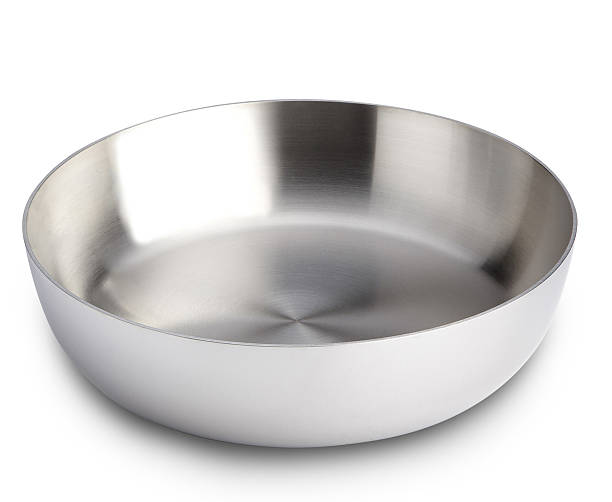 istock Bowl from stainless steel on white background 180321284