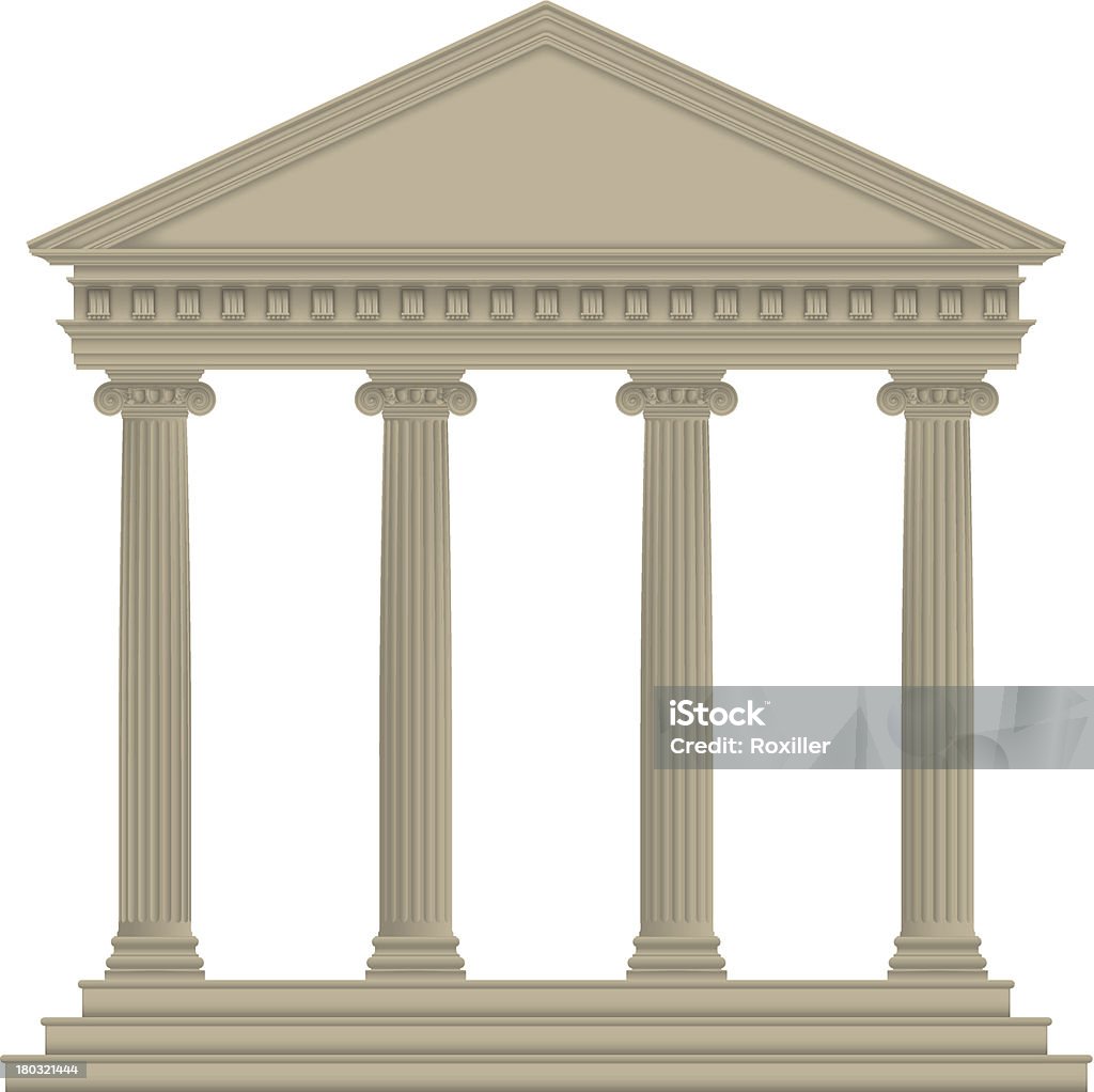 Roman/Greek Temple Roman/Greek Temple with ionic columns, high detailed Antiquities stock vector