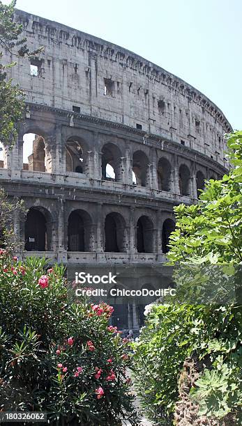 Kolosseum Inmitten Von Blühenden Pflanzen Der Oleander In Rom Stockfoto und mehr Bilder von Amphitheater