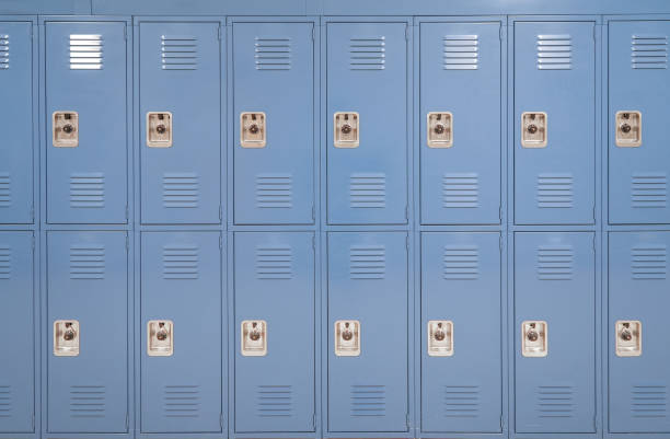 istock close up on blue lockers in the school 1803262922